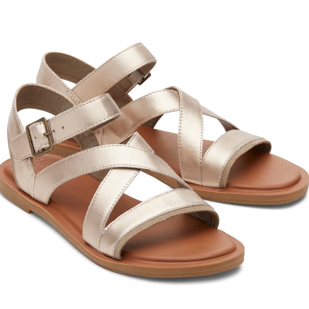 Toms Sloane Strappy Sandal gold sz 10 NWT